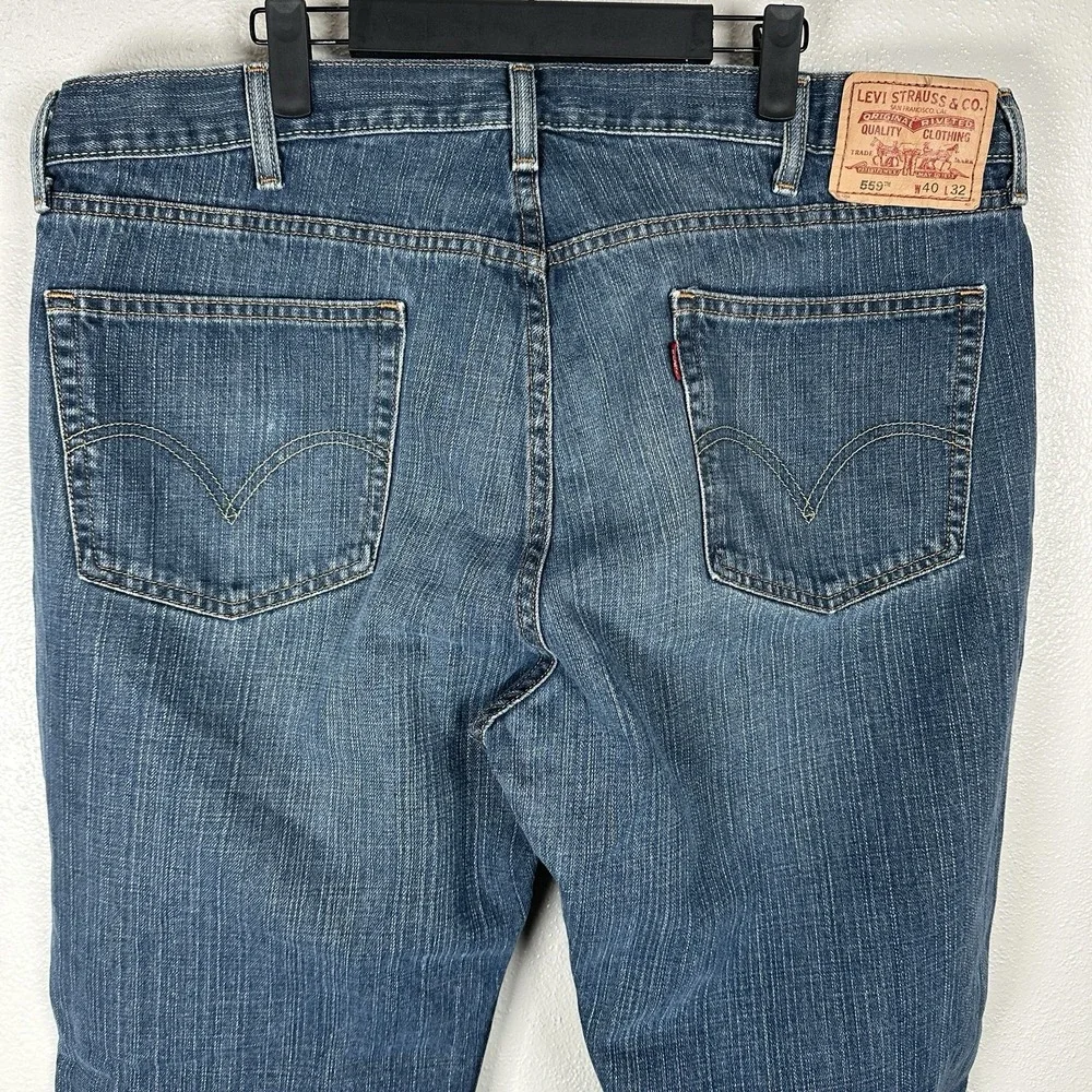 Levis 559 Relaxed Straight Jeans Mens Sz 40x32 Medium Wash Denim Y2K 100% Cotton